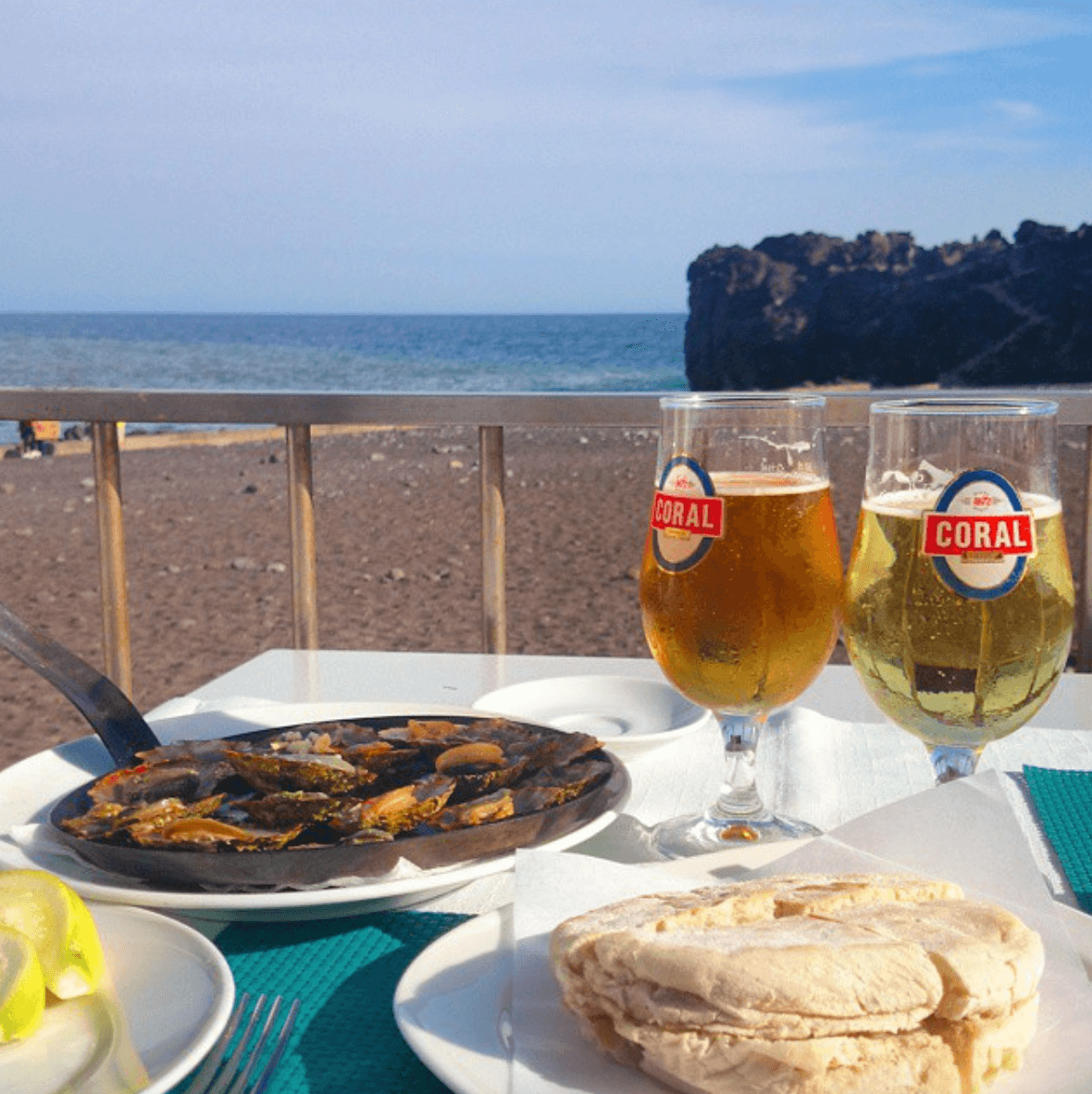 Limpets and beer at Formosa Beach